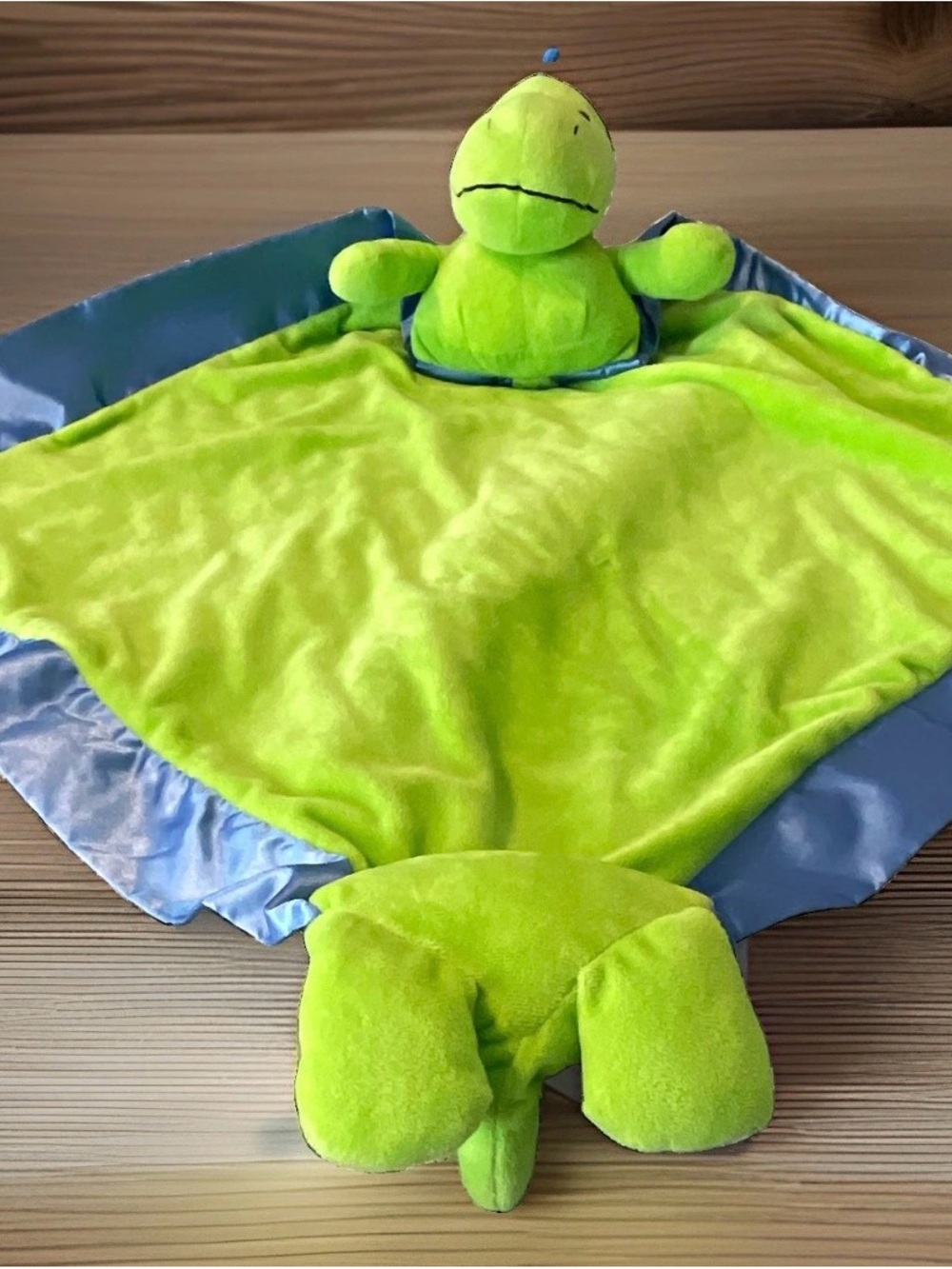 Baby Ganz Rexton DINOSAUR Security Blanket Lovey Green Blue Satin Trim PLUSH 🌟